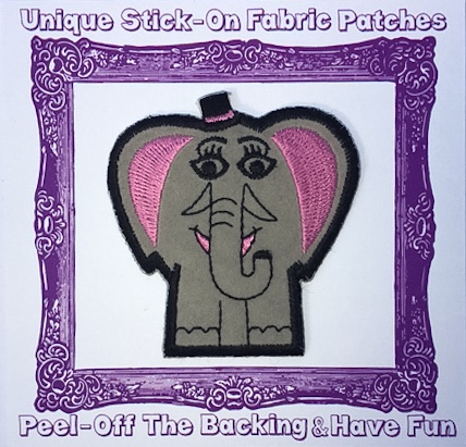 ELLIE ELEPHANT STICK-ON FABRIC PATCH